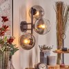 Koyoto globe light, wall light clear, Smoke-coloured, 3-light sources