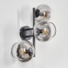 Koyoto globe light, wall light clear, Smoke-coloured, 3-light sources