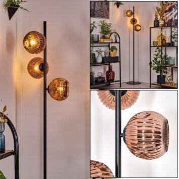 Ripoll floor lamp coppery, 3-light sources