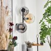 Gastor globe light, wall light Amber, clear, Smoke-coloured, 3-light sources