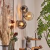 Gastor globe light, wall light Amber, clear, Smoke-coloured, 3-light sources
