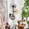 Gastor globe light, wall light Amber, clear, Smoke-coloured, 3-light sources