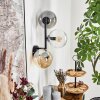 Gastor globe light, wall light Amber, clear, Smoke-coloured, 3-light sources
