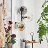 Gastor globe light, wall light Amber, clear, Smoke-coloured, 3-light sources