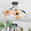 Koyoto ceiling light, globe light 52 cm Amber, clear, 5-light sources