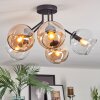 Koyoto ceiling light, globe light 52 cm Amber, clear, 5-light sources