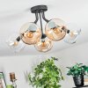 Koyoto ceiling light, globe light 52 cm Amber, clear, 5-light sources