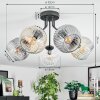 Ripoll ceiling light, globe light Amber, clear, Smoke-coloured, 5-light sources