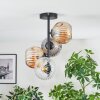 Ripoll ceiling light, globe light Amber, clear, Smoke-coloured, 4-light sources