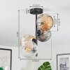 Ripoll ceiling light, globe light Amber, clear, Smoke-coloured, 4-light sources