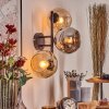 Koyoto globe light, wall light Amber, chrome, Smoke-coloured, 3-light sources