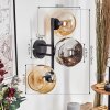 Koyoto globe light, wall light Amber, chrome, Smoke-coloured, 3-light sources