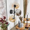 Koyoto globe light, wall light Amber, chrome, Smoke-coloured, 3-light sources