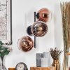 Koyoto globe light, wall light clear, coppery, 3-light sources