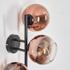 Koyoto globe light, wall light clear, coppery, 3-light sources