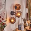 Koyoto globe light, wall light clear, coppery, 3-light sources