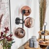 Koyoto globe light, wall light clear, coppery, 3-light sources