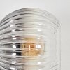 Koyoto globe light, wall light clear, Smoke-coloured, 3-light sources