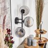 Koyoto globe light, wall light clear, Smoke-coloured, 3-light sources