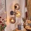 Koyoto globe light, wall light Amber, clear, Smoke-coloured, 3-light sources