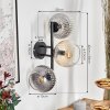 Koyoto globe light, wall light Amber, clear, Smoke-coloured, 3-light sources