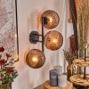 Koyoto globe light, wall light coppery, 3-light sources