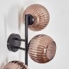 Koyoto globe light, wall light coppery, 3-light sources