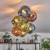 Ripoll ceiling light, globe light blue, green, coppery, 8-light sources