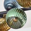 Koyoto ceiling light, globe light blue, gold, green, 8-light sources