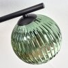 Koyoto ceiling light, globe light blue, gold, green, 5-light sources