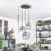 Koyoto hanging light, globe light, Cluster pendant lamp 30 cm clear, Smoke-coloured, 3-light sources