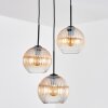 Koyoto hanging light, globe light, Cluster pendant lamp 30 cm Amber, clear, 3-light sources
