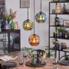 Ripoll hanging light, globe light, Cluster pendant lamp blue, green, coppery, 3-light sources