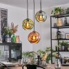 Ripoll hanging light, globe light, Cluster pendant lamp blue, green, coppery, 3-light sources