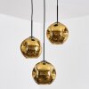 Ripoll hanging light, globe light, Cluster pendant lamp gold, 3-light sources