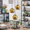 Ripoll hanging light, globe light, Cluster pendant lamp gold, 3-light sources