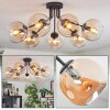 Koyoto ceiling light, globe light 82 cm Amber, clear, 7-light sources