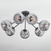 Ripoll ceiling light, globe light Smoke-coloured, 7-light sources