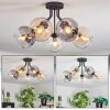 Koyoto ceiling light, globe light 52 cm Amber, clear, Smoke-coloured, 5-light sources