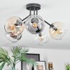 Koyoto ceiling light, globe light 52 cm Amber, clear, Smoke-coloured, 5-light sources