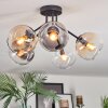 Koyoto ceiling light, globe light 52 cm Amber, clear, Smoke-coloured, 5-light sources