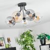Koyoto ceiling light, globe light 52 cm Amber, clear, Smoke-coloured, 5-light sources