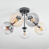 Koyoto ceiling light, globe light 52 cm Amber, clear, Smoke-coloured, 5-light sources