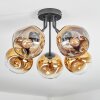 Ripoll ceiling light, globe light gold, clear, 5-light sources