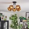 Ripoll ceiling light, globe light gold, clear, 5-light sources