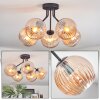 Koyoto ceiling light, globe light 52 cm Amber, 5-light sources