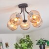 Koyoto ceiling light, globe light 52 cm Amber, 5-light sources