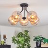 Koyoto ceiling light, globe light 52 cm Amber, 5-light sources