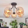 Koyoto ceiling light, globe light 52 cm Amber, 5-light sources