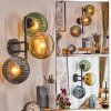 Koyoto globe light, wall light blue, gold, green, clear, 3-light sources